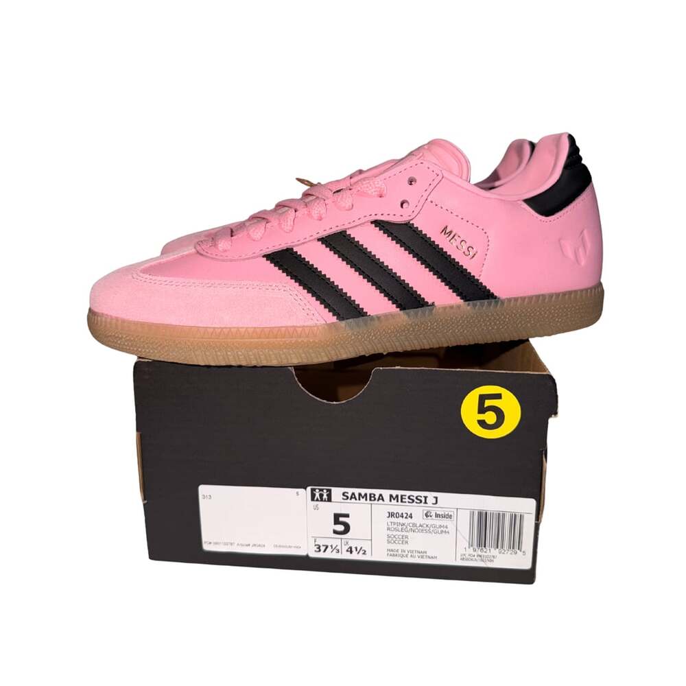 5M/6.5W Adidas Samba Messi J Light Pink Core Black Gum
